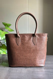 brown crocodile texture PU Leather tote bag for women Fineur