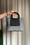 Fineur Halo Jute Shoulder Bag - Grey
