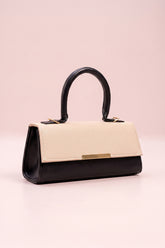 Fineur Handbag Vesper - Cream & Black (Textured Contrast)