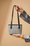 Fineur Mini Jute Shoulder Bag - Grey