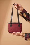 Fineur Mini Jute Shoulder Bag - Ruby Red