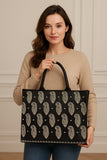 Fineur Embroidery Tote Bag Daily Carry - Black