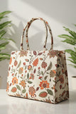 Fineur Canvas Tote Beige Multiflower