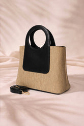Fineur Halo Jute Shoulder Bag - Beige