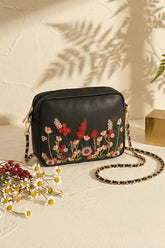 Fineur Crossbody Blossom Embroidered - Black