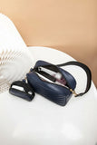 Fineur Crossbody Chevron Coin - Navy Blue