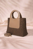 Fineur Halo Jute Shoulder Bag - Dark Brown