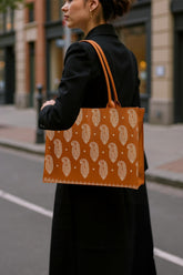 Fineur - Embroidery Tote Bag Daily Carry - Mustard