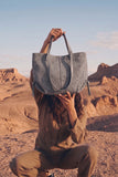 Luxora Suede Tote Bag - Grey
