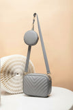 Fineur Crossbody Chevron Coin - Grey