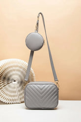 Fineur Crossbody Chevron Coin - Grey