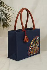 Fineur Mini Canvas Tote Desert Bloom - Navy Blue
