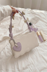 Fineur Handbag Baggie - Off White (Lilac Strap)
