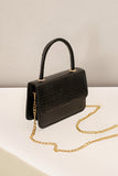 Stylish Croco Pattern Black Handbag