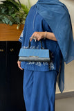 Fineur Handbag Vesper - Denim & Black (Textured Contrast)