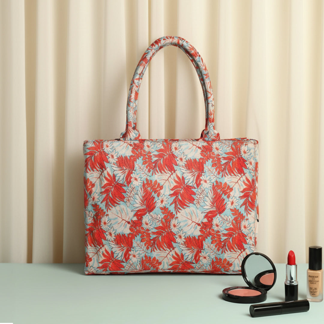 Fineur Canvas Tote Bags Orange Leaf