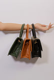 Fineur - Handbag Croco Shine Olive - Green