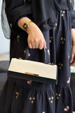 Fineur Handbag Vesper - Cream & Black (Textured Contrast)