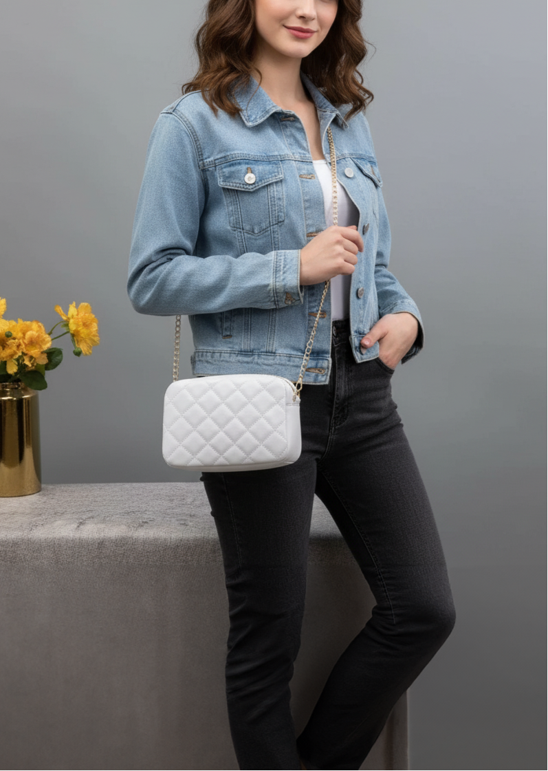 Urban Chic Crossbody Bag - White