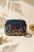 Fineur Crossbody Blossom Embroidered - Navy Blue