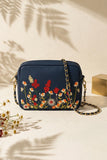 Fineur Crossbody Blossom Embroidered - Navy Blue