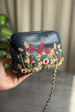 Fineur Crossbody Blossom Embroidered - Navy Blue