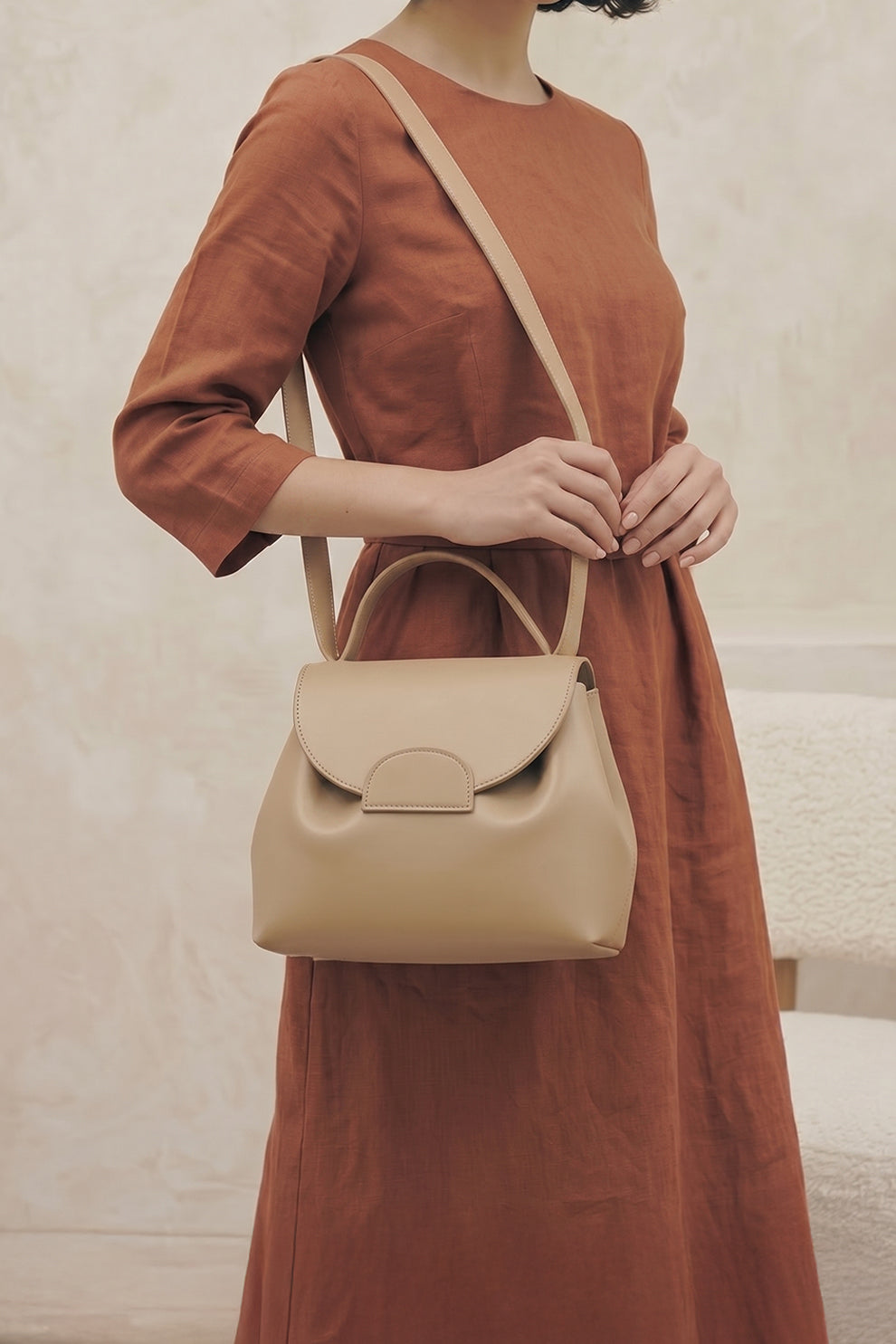 Polene Numero Crossbody Bag - Beige