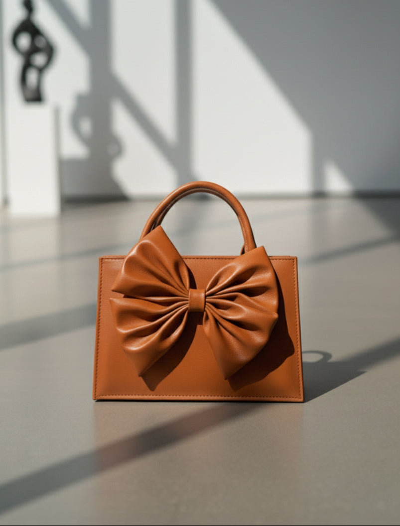Fineur HandBag Gloss Bow Brown
