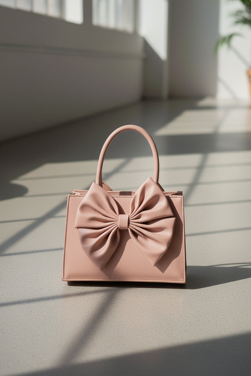 Fineur HandBag Gloss Bow Soft Pink