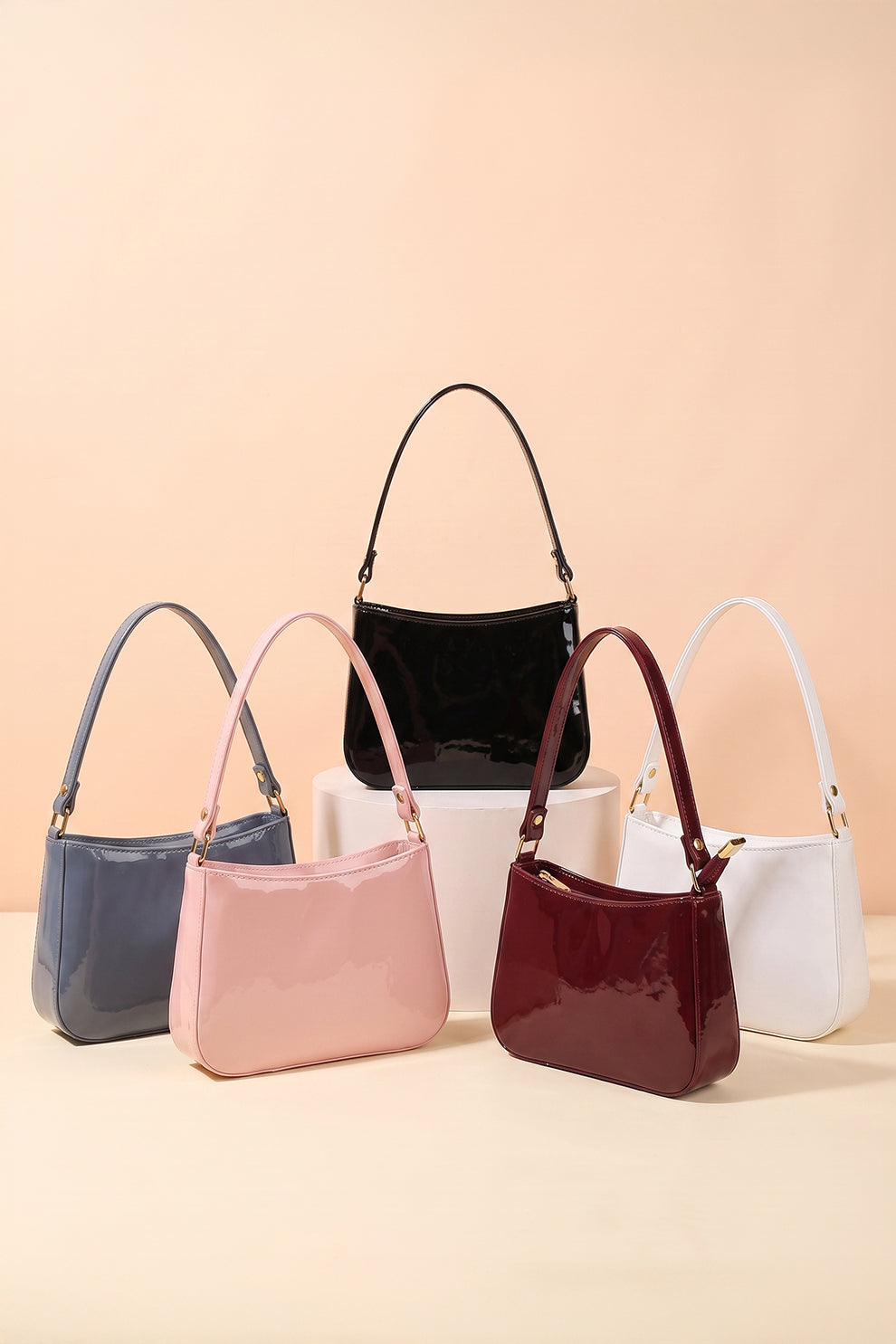 Fineur Shoulder Bag Shiny Crush - Gray