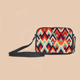 Fineur - Sunset Chevron Canvas Crossbody Bag - Black