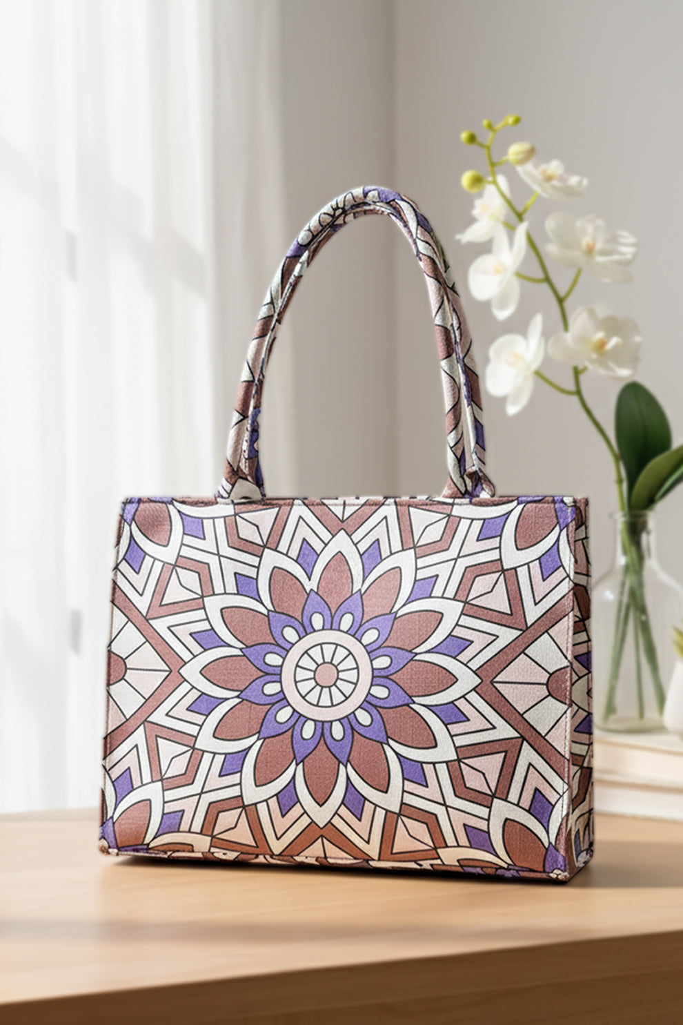 Fineur Canvas Tote Bag - Lavender Bloom
