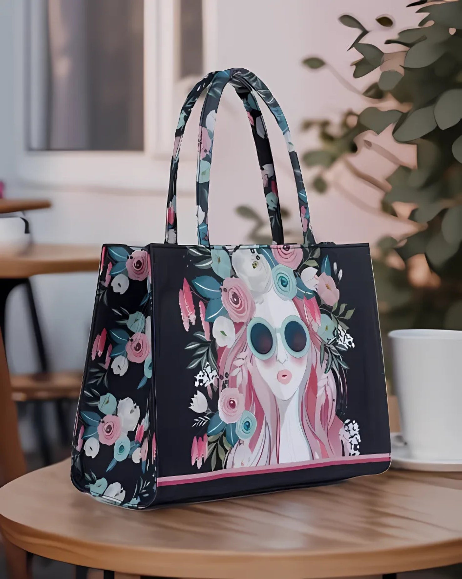 Fineur - Cherry Twinkle Canvas Bag - Black