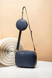Fineur Crossbody Chevron Coin - Navy Blue