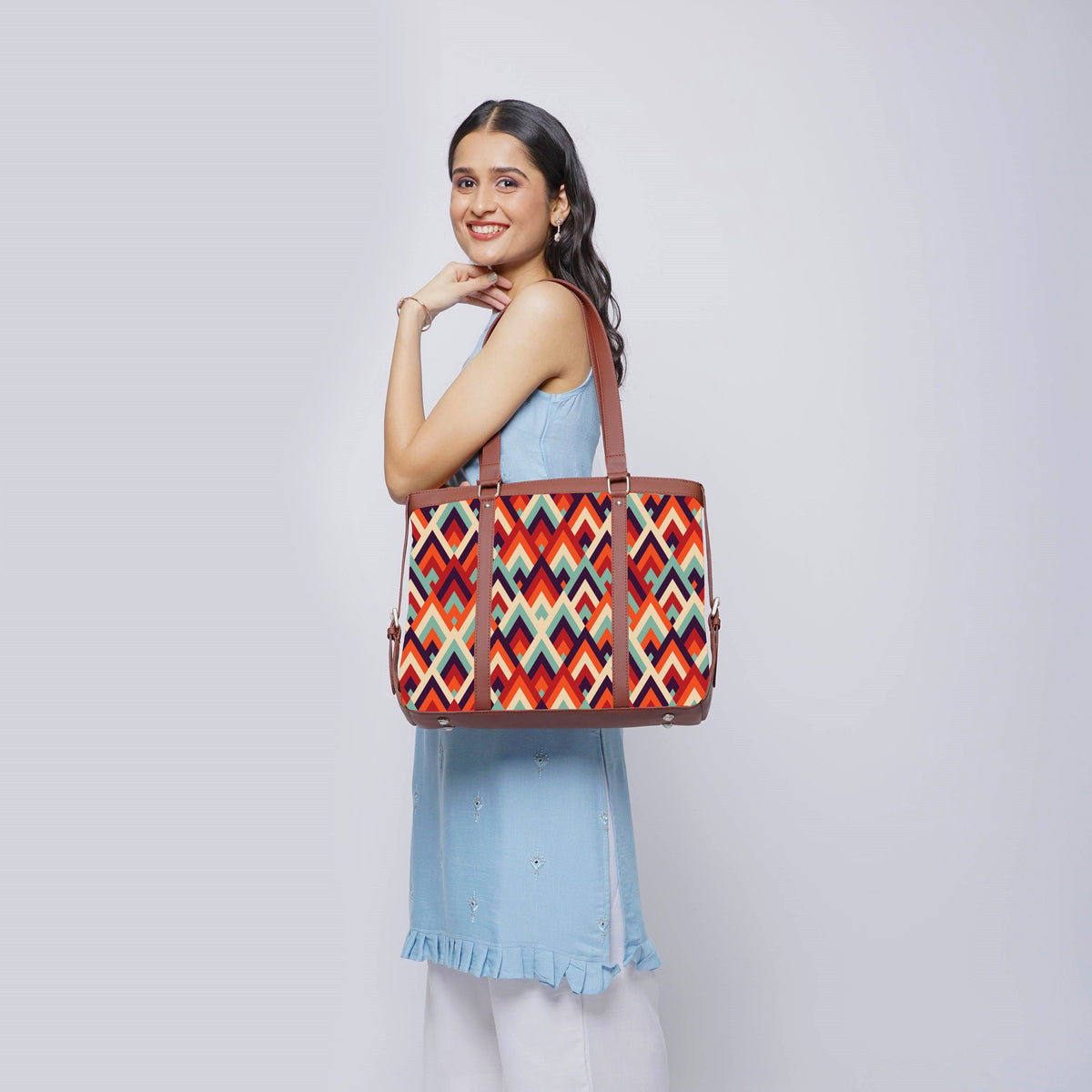 Fineur - Sunset Chevron Canvas Tote Bag