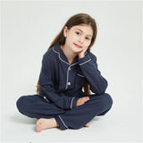 Florea - Kids Comfy Linen PJ Sets - Blue