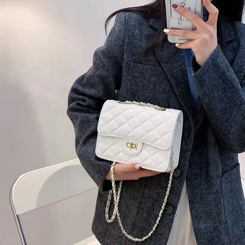 Buy Quilted DockLock Crossbody Bag ~ White in Pakistan