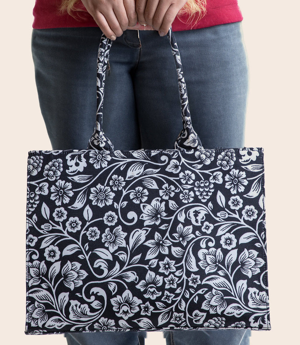 Fineur Canvas Bag - Black Petals