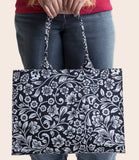 Fineur Canvas Bag - Black Petals