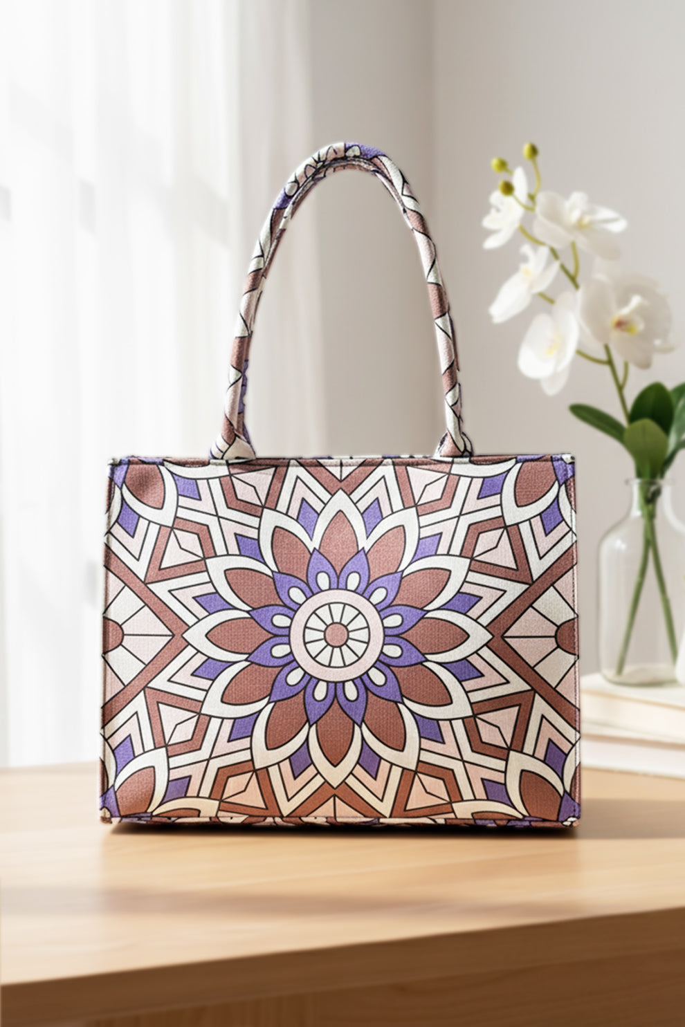 Fineur Canvas Tote Bag - Lavender Bloom