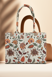 Fineur Canvas Tote Bags Beige Multiflower