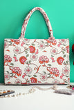 Fineur  Canvas Tote Bags White Floral