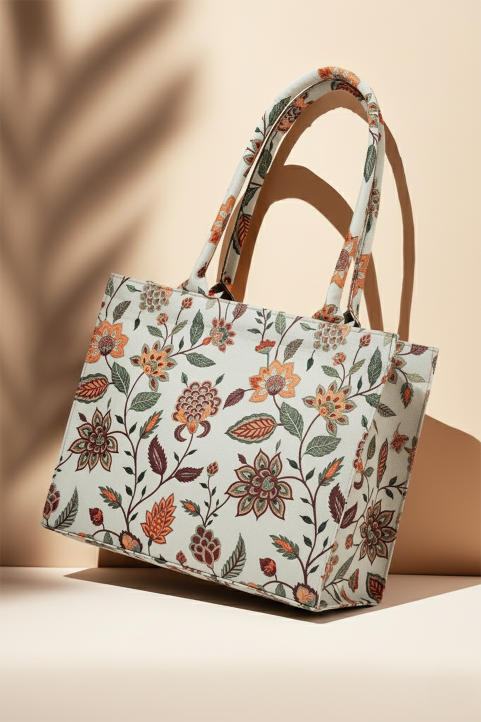 Fineur - Canvas Tote Bags Beige Multiflower