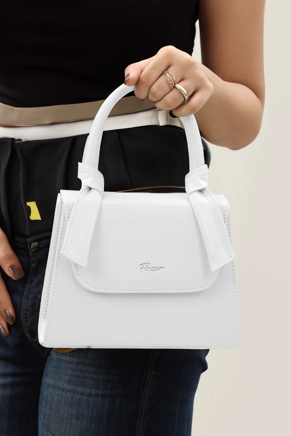 Fineur - Handbag Fineur Mini Prism  - White