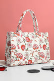 Fineur  Canvas Tote Bags White Floral