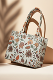 Fineur Canvas Tote Bags Beige Multiflower