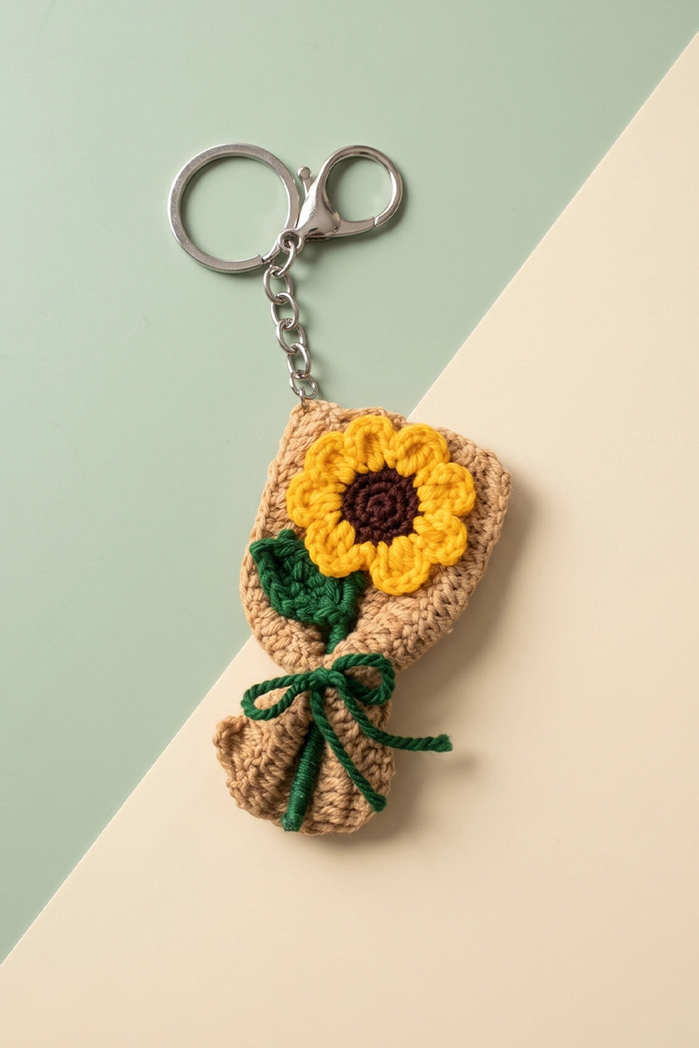 Keychain Crochet Sunflower Bouquet
