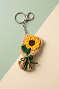 Keychain Crochet Sunflower Bouquet