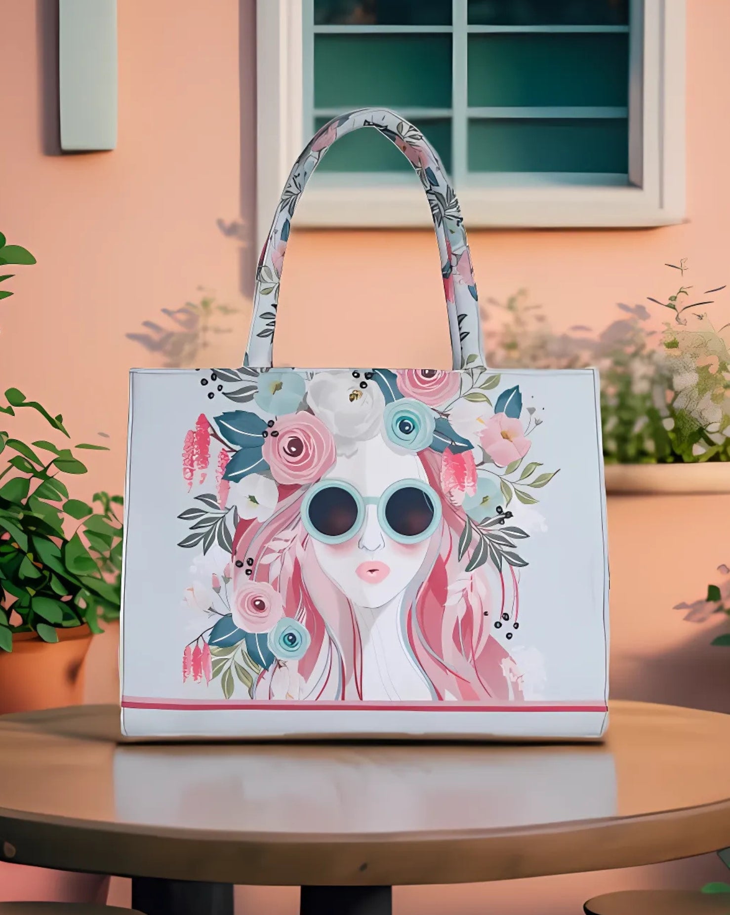 Fineur - Cherry Twinkle Canvas Bag - White