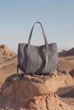 Luxora Suede Tote Bag - Grey